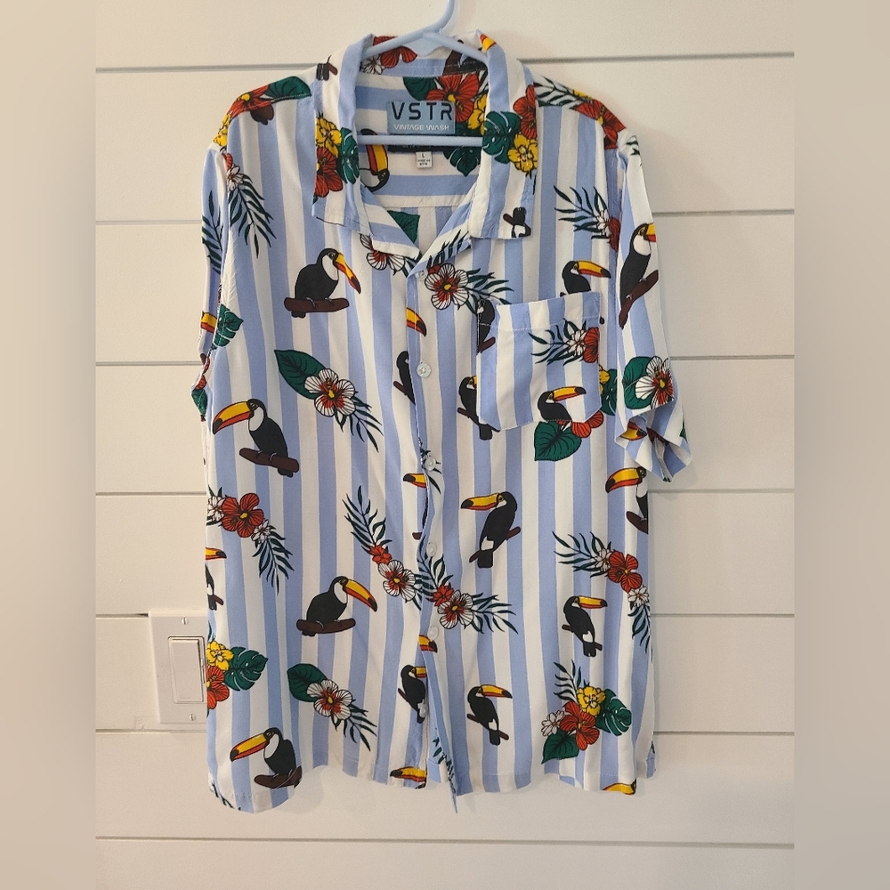 Boys Blue Toucan Print Shirt